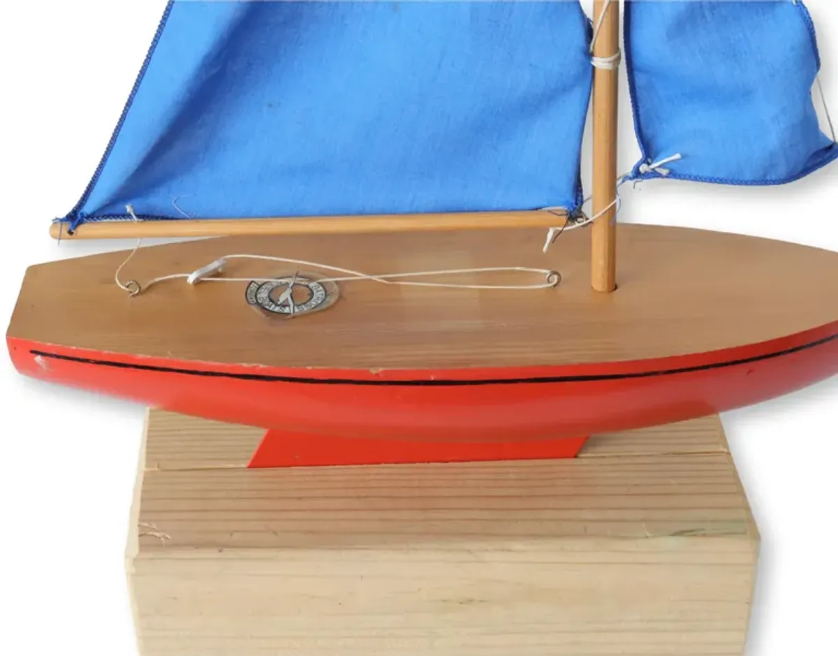 Midcentury English Pond Boat - Red