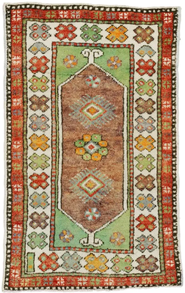 Vintage Colorful Oushak Rug, 2'06 x 4'00