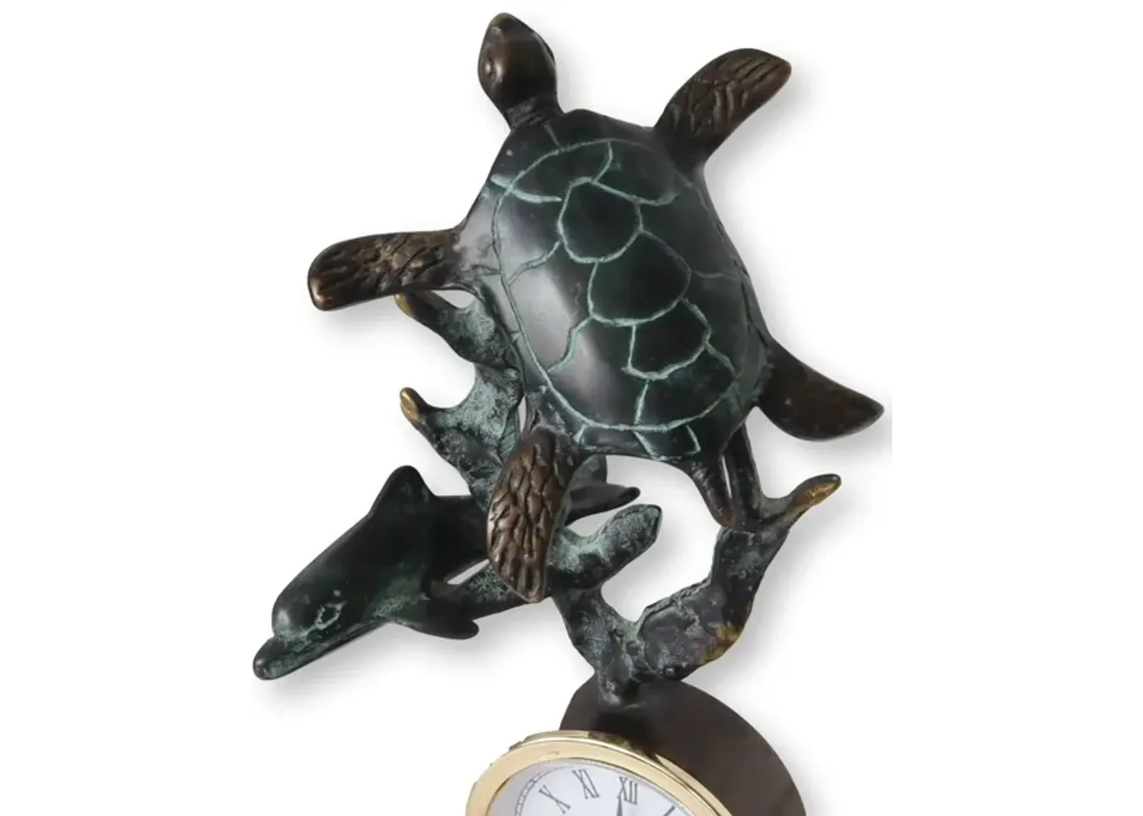 Bronze Sea Life Clock - Brown