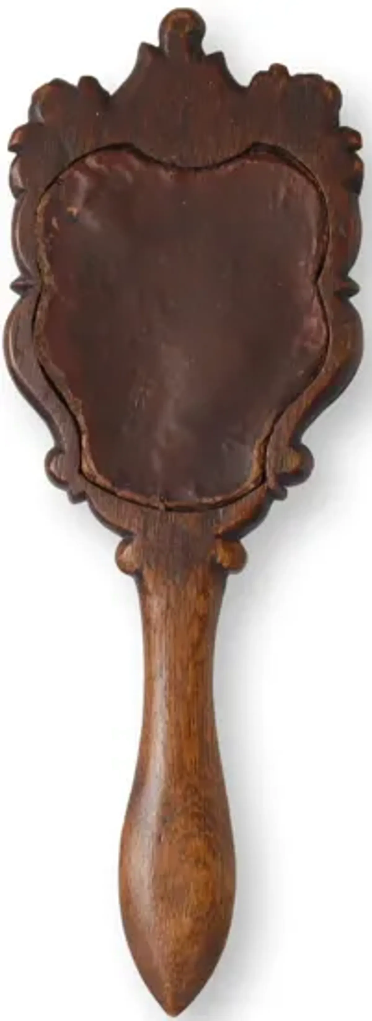 Antique French Hand Mirror - Brown