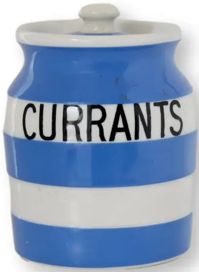 Midcenutry Cornishware Currants Canister - Blue