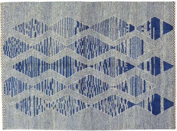 Blue Moroccan Area Rug, 10'5 x 14'1
