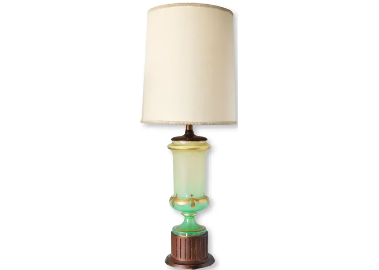 1960s Bohemian Glass Table Lamp - Green