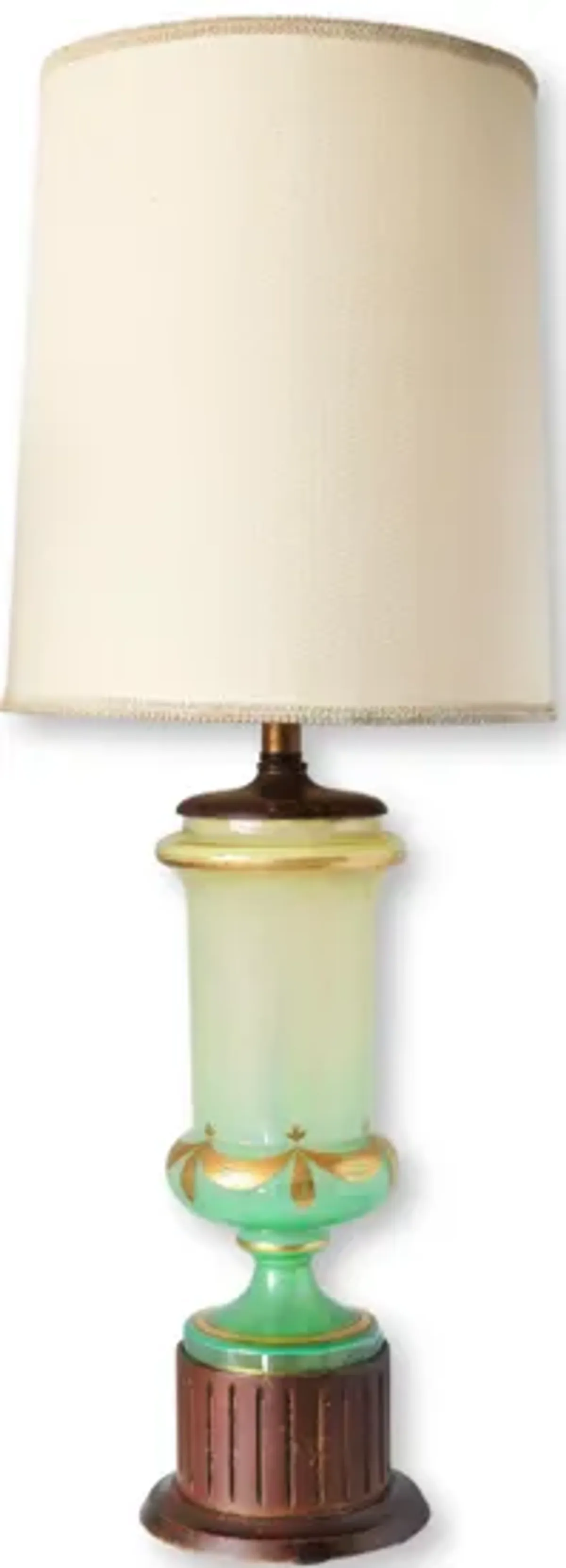 1960s Bohemian Glass Table Lamp - The Queens Landing - Green