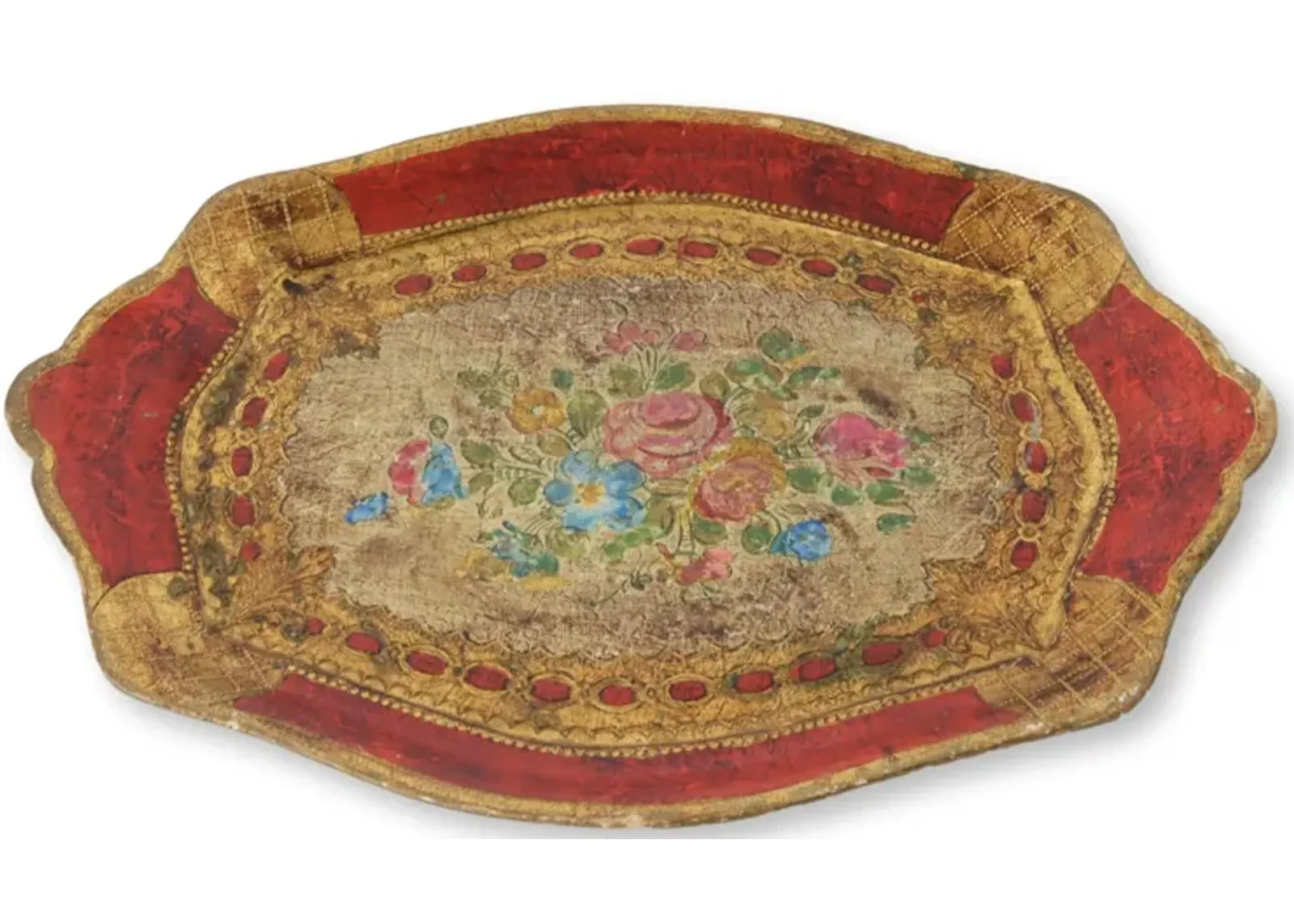 Small Midcentury Italian Florentine Tray