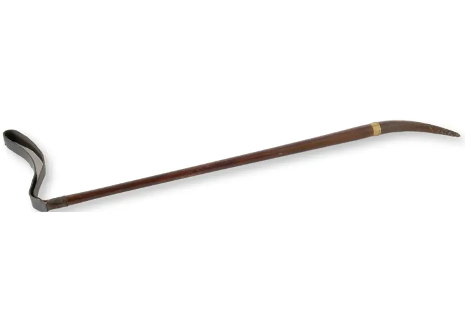 Antique English Horn Handled Riding Crop - Brown