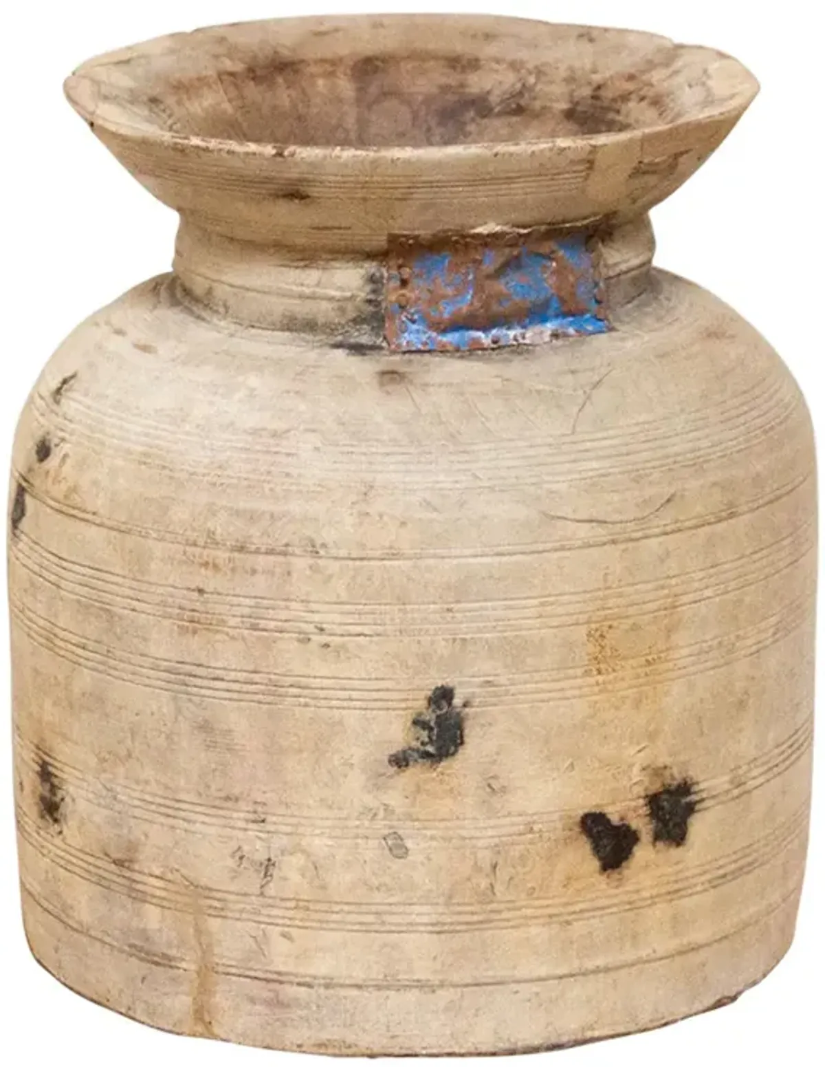 Rustic Colonial Wooden Water Pot-Rani - de-cor