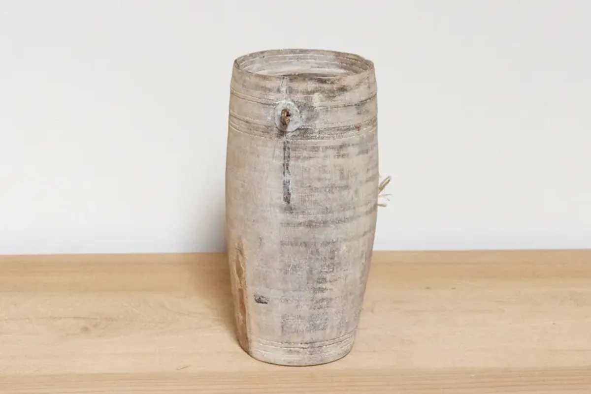 Aged Bleached Wooden Pot-Ita