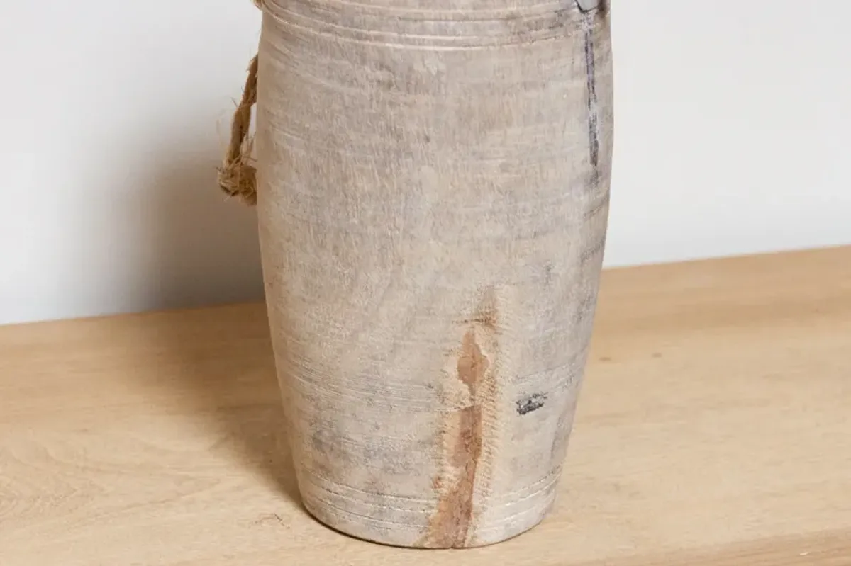 Aged Bleached Wooden Pot-Ita