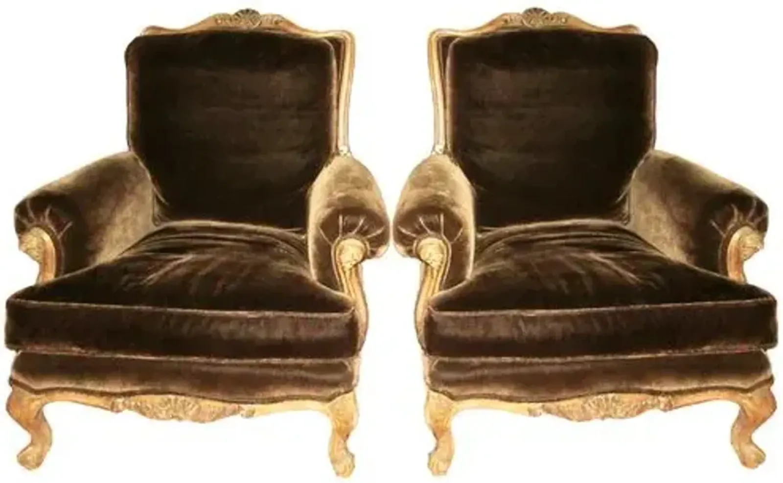 French Bergeres Chairs 19th Century Pair