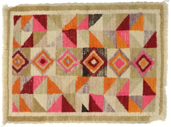 Retro Turkish Colorblock Rug, 3'2 x 4'1