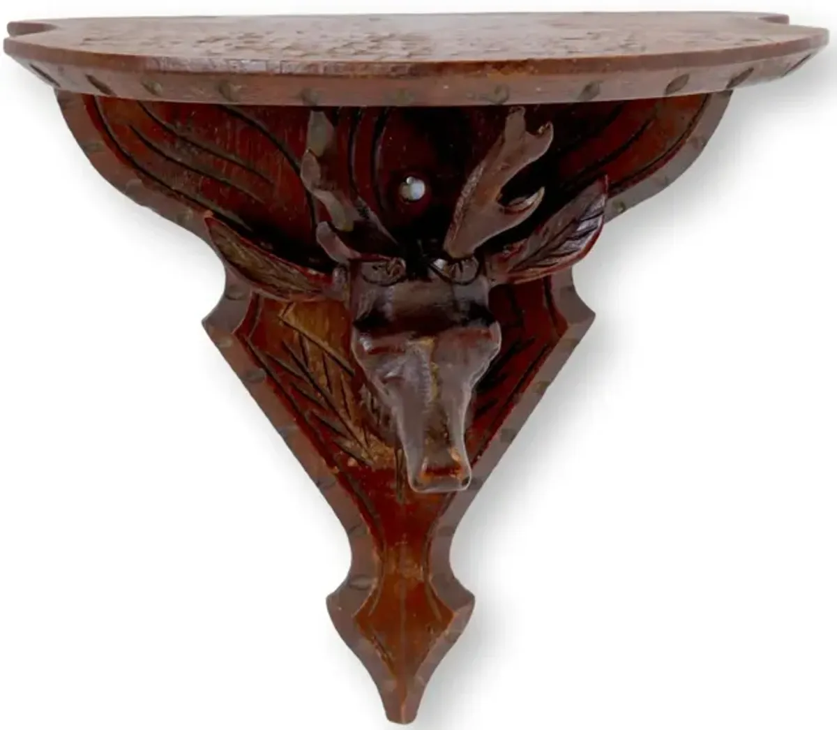 Antique Hunting Lodge Wall Brackets - Pr - New England Mercantile - Brown