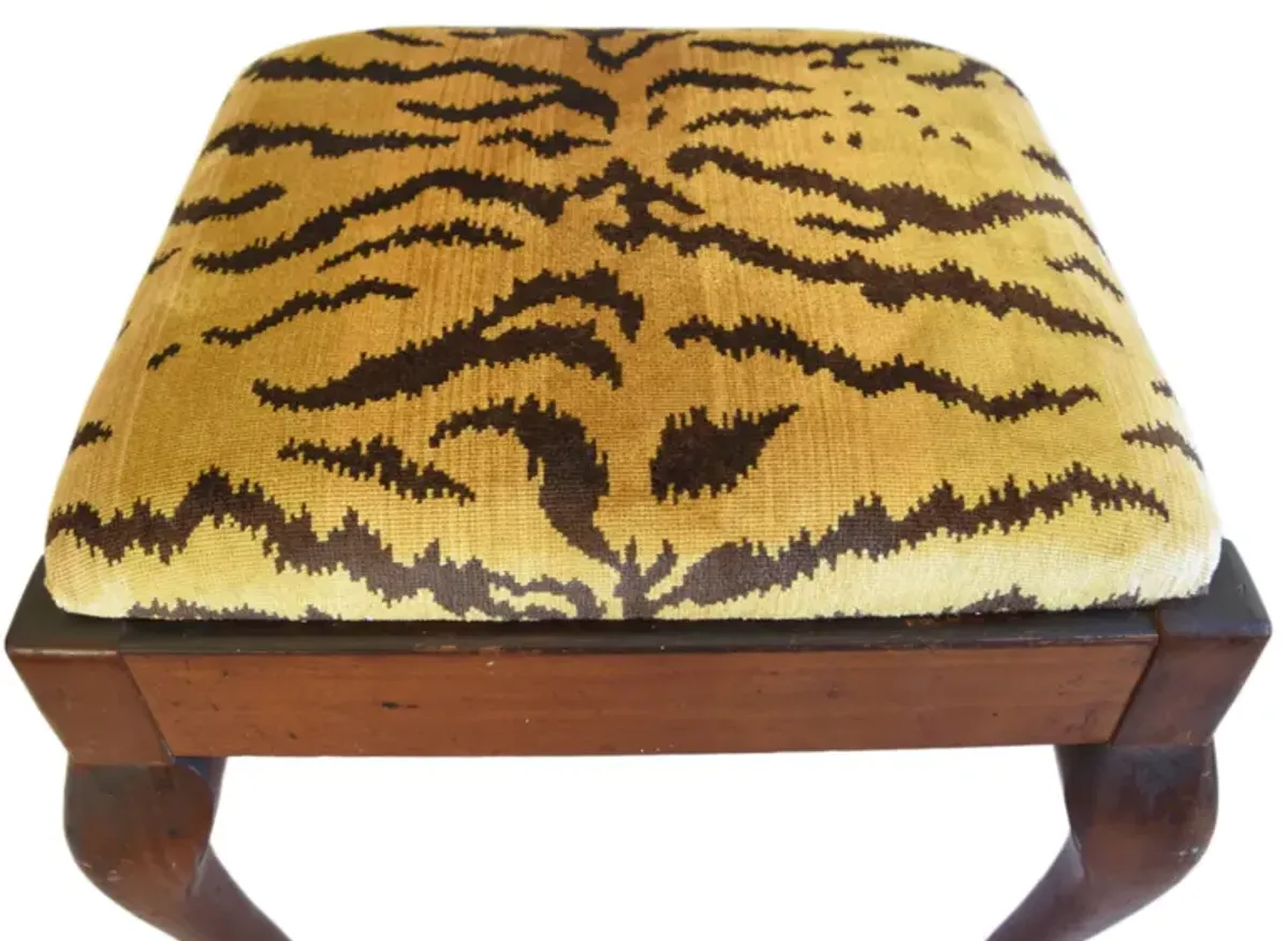 Vintage Italian Scalamandré Le Tigre Tiger Bench - Brown