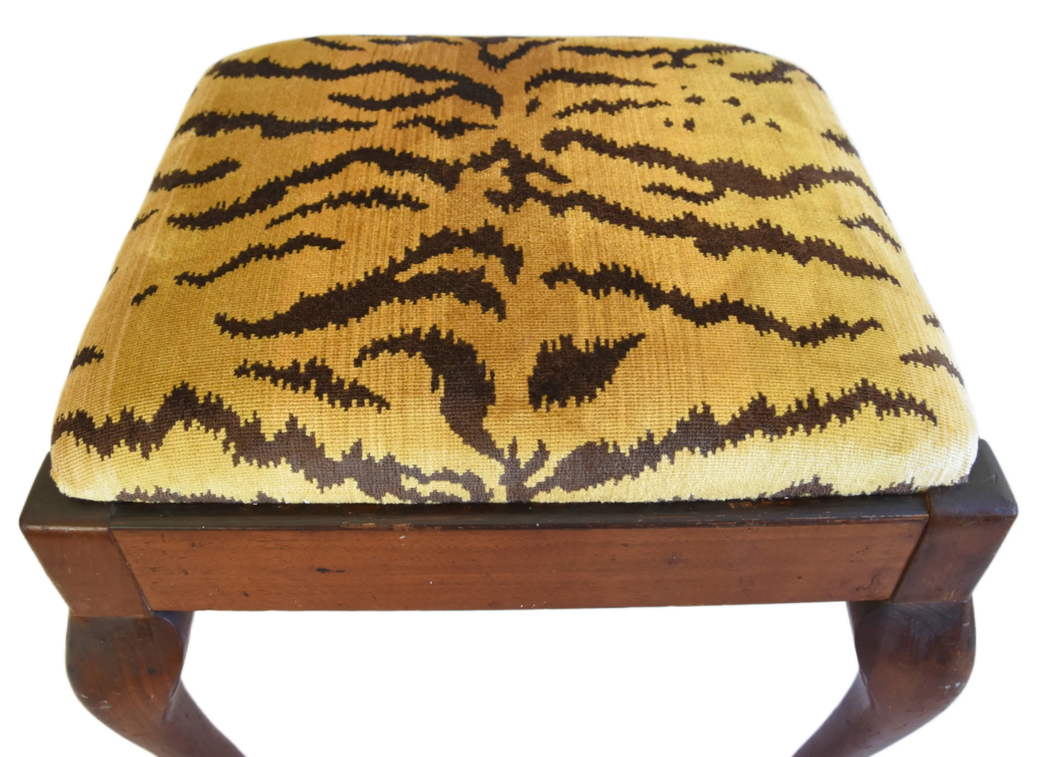 Vintage Italian Scalamandré Le Tigre Tiger Bench - Brown