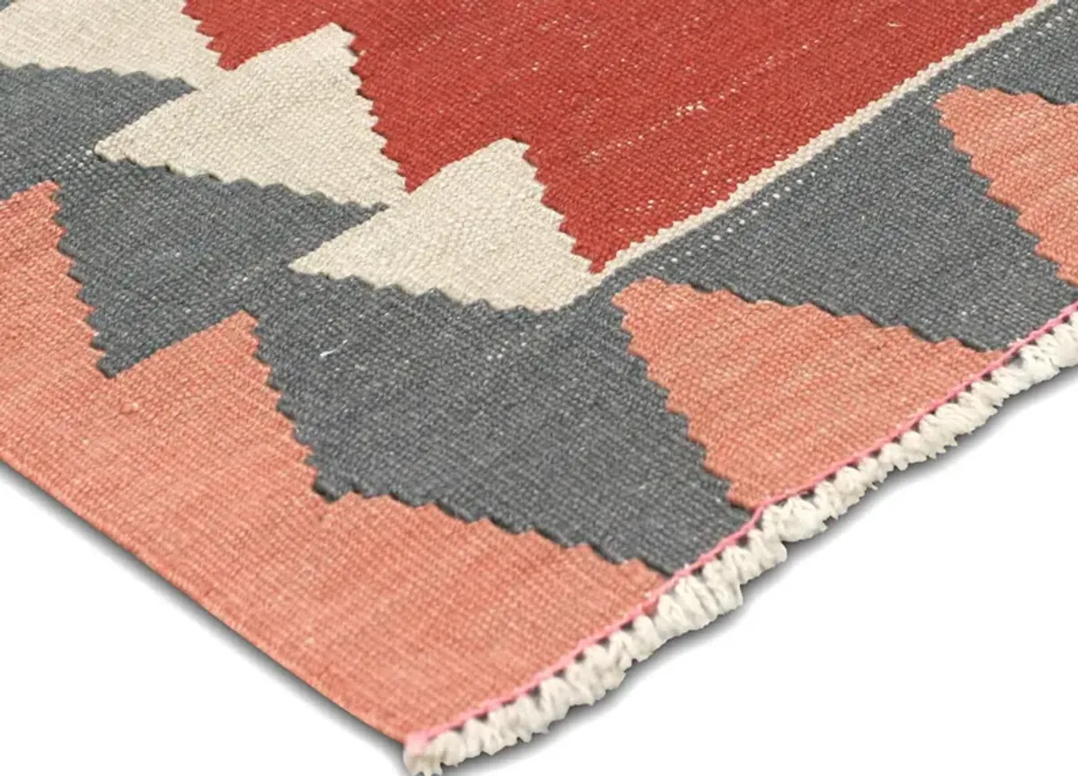 1960sTurkish Kilim-3' x 3'10" - Handcrafted - Pink