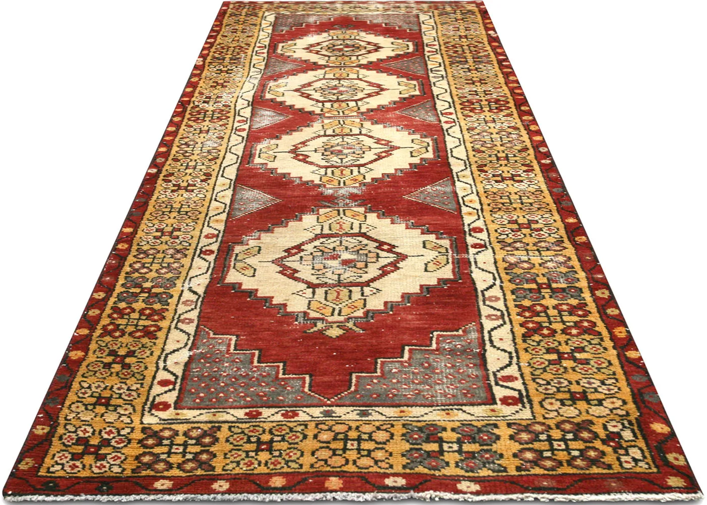 Turkish Oushak Runner -2'10"x9'7" - Red