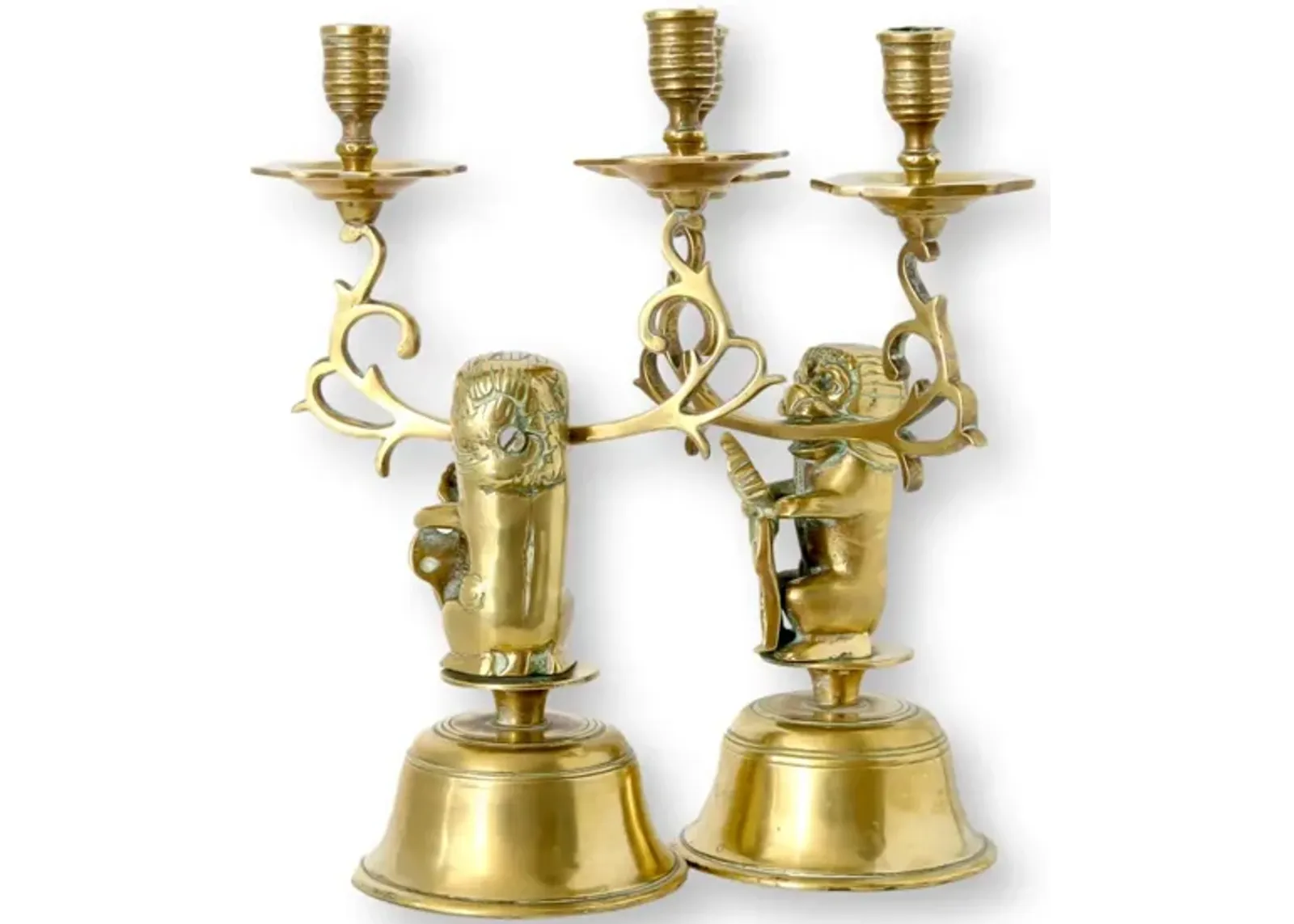 Amsterdam Lion Coat of Arms Candelabras - Gold