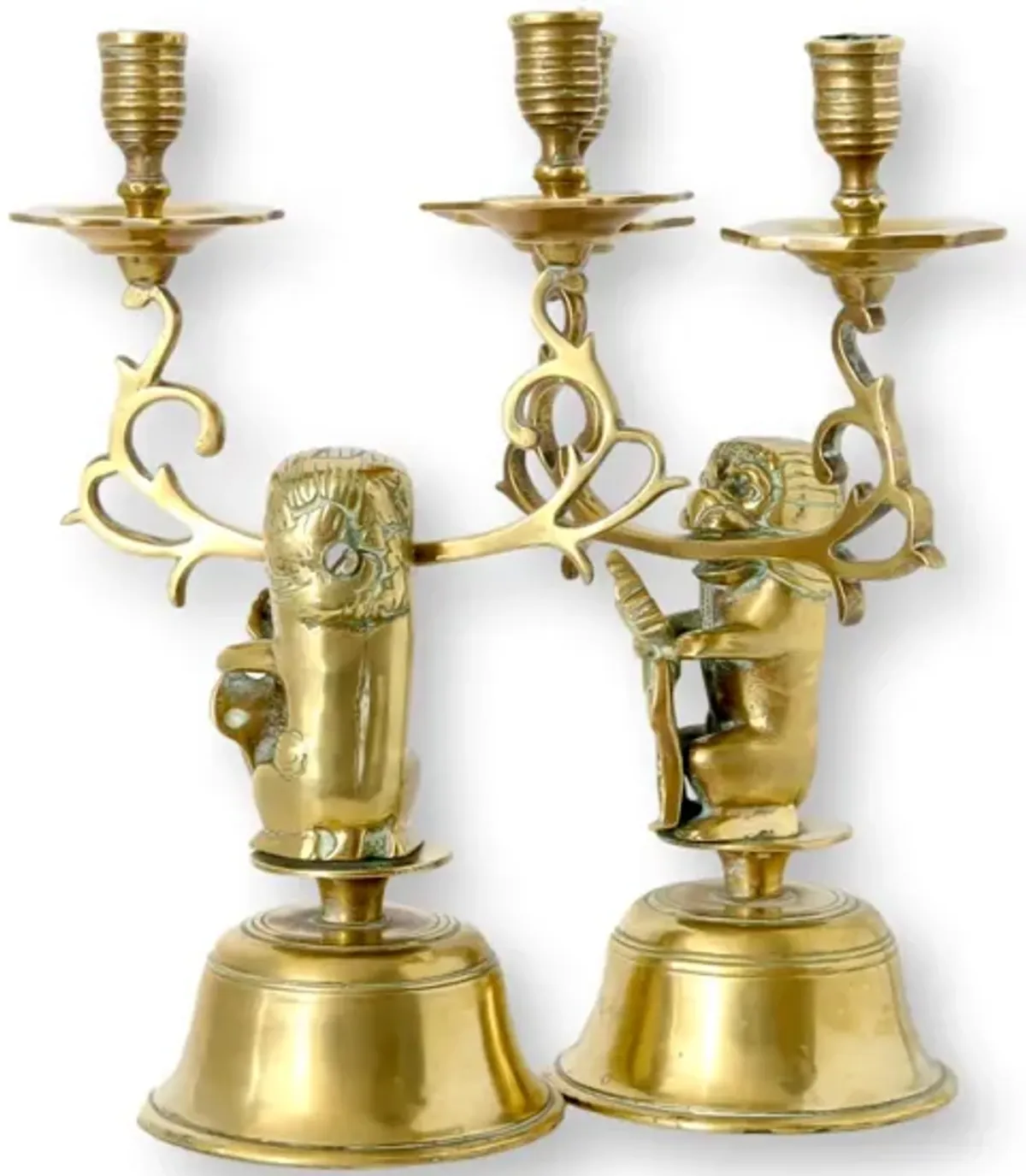 Amsterdam Lion Coat of Arms Candelabras - Rose Victoria - Gold