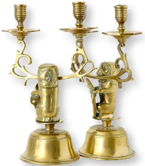 Amsterdam Lion Coat of Arms Candelabras