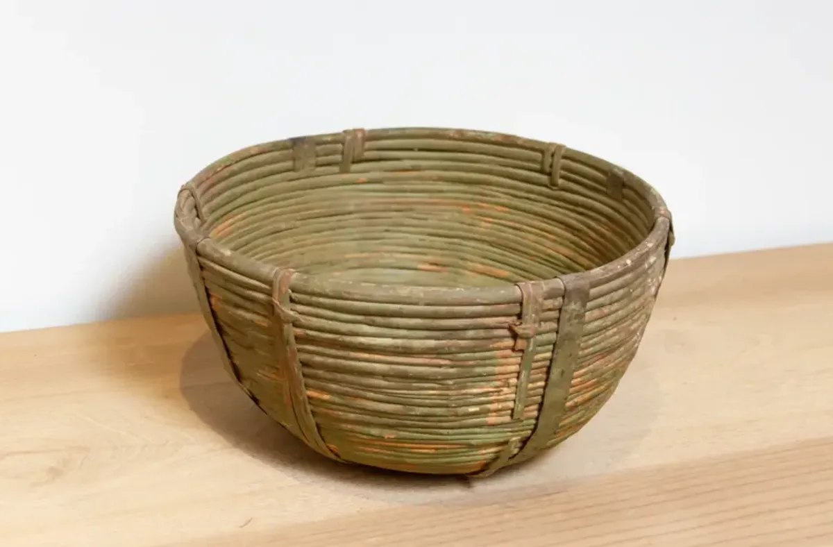 Vintage Farmhouse Basket-Darjeeling - Green