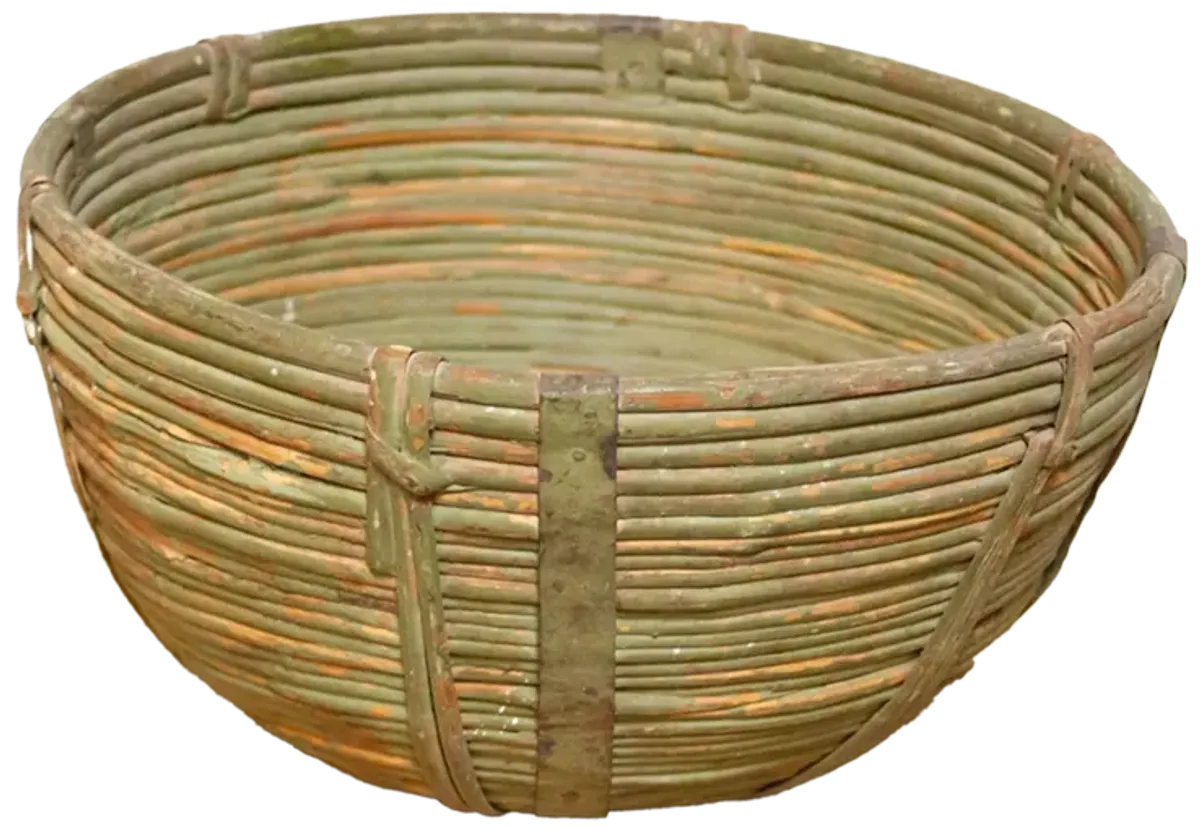 Vintage Farmhouse Basket-Darjeeling - Green