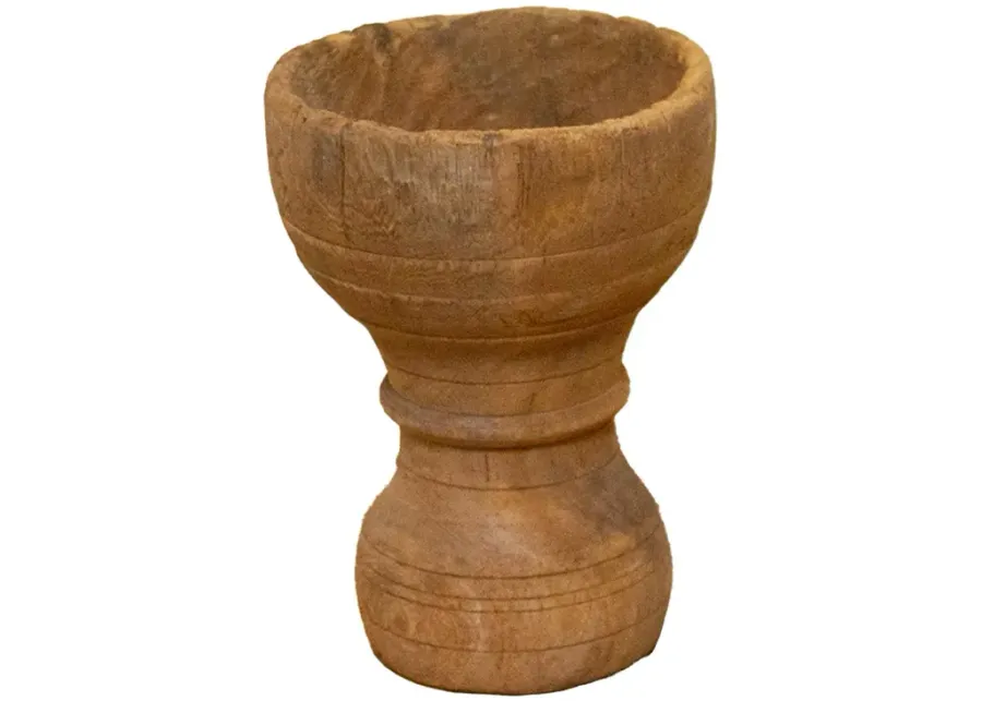 Rustic Bleach Wood Candle Holder-Jeypore