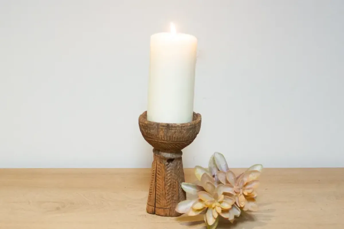 Farmhouse Indian Candle Holder-Similpal - de-cor