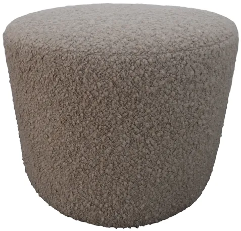 Luxe Camel Shearling Cylinder Ottoman - Gray