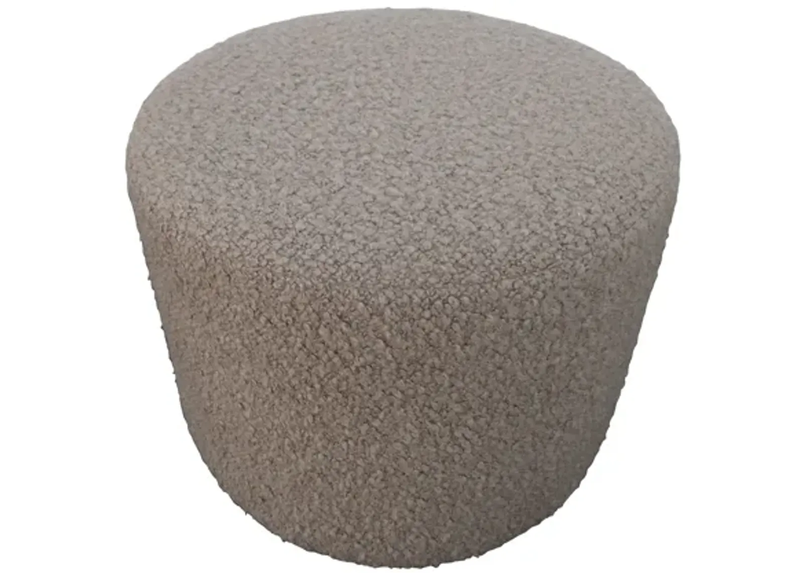 Luxe Camel Shearling Cylinder Ottoman - Gray