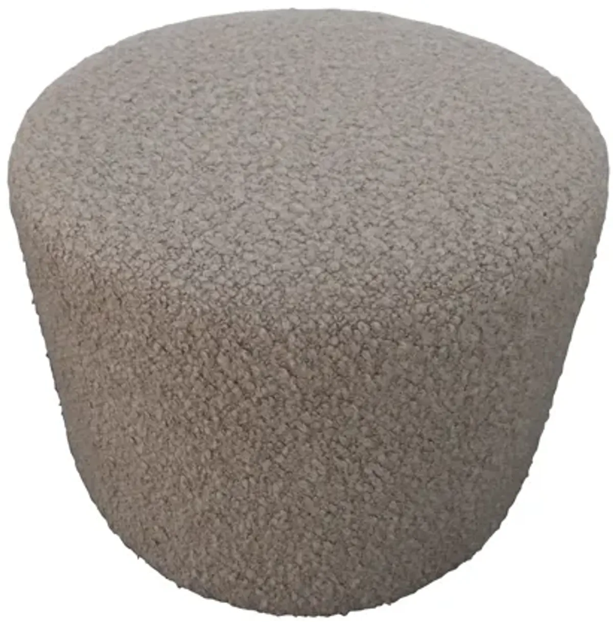 Luxe Camel Shearling Cylinder Ottoman - Gray