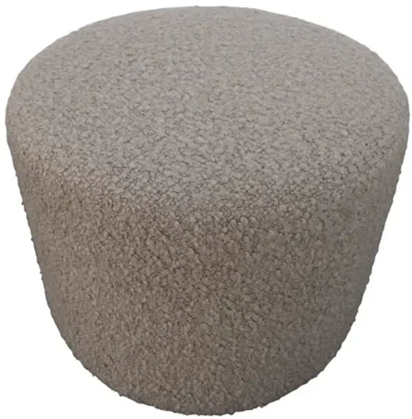 Luxe Camel Shearling Cylinder Ottoman - Gray