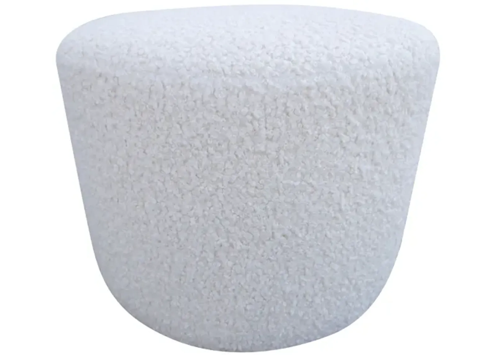 Luxe Cream Shearling Cylinder Ottoman - White