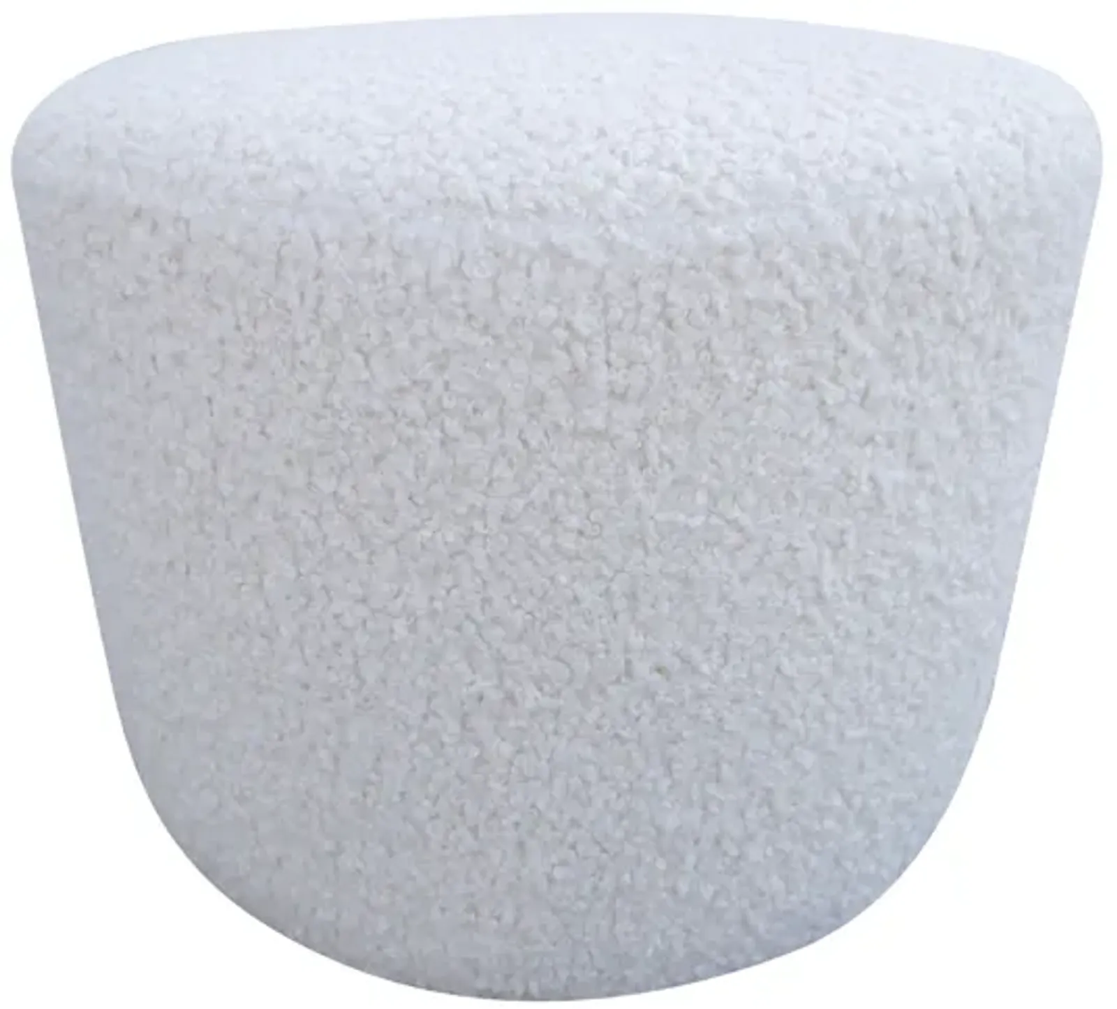 Luxe Cream Shearling Cylinder Ottoman - White