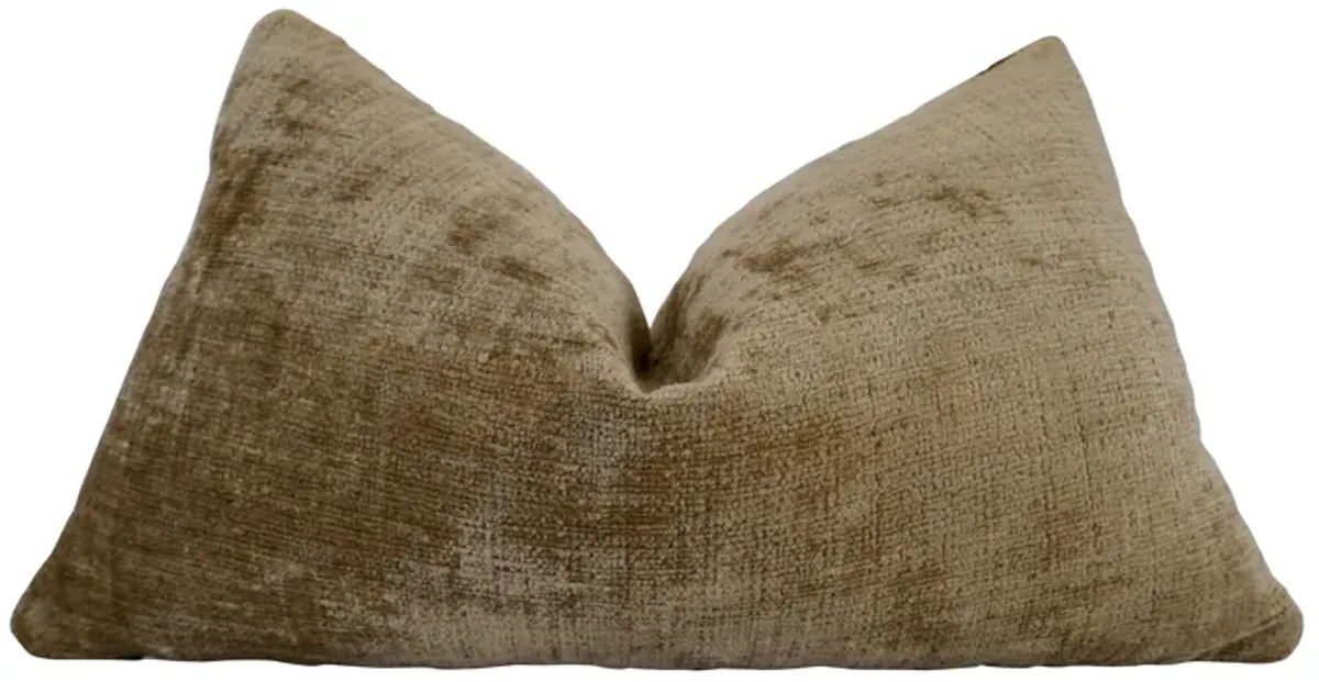 Luxe Tobacco Chenille & Linen Pillow