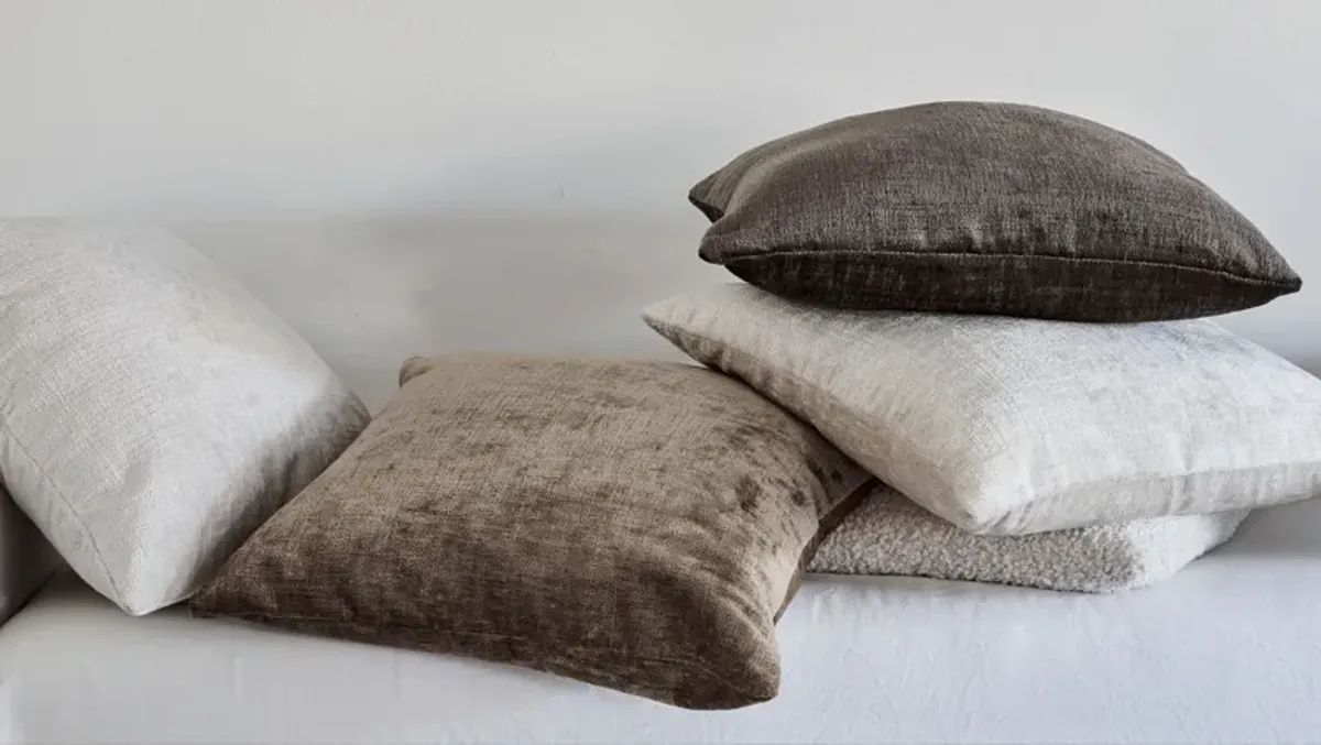 Luxe Tobacco Chenille & Linen Pillow