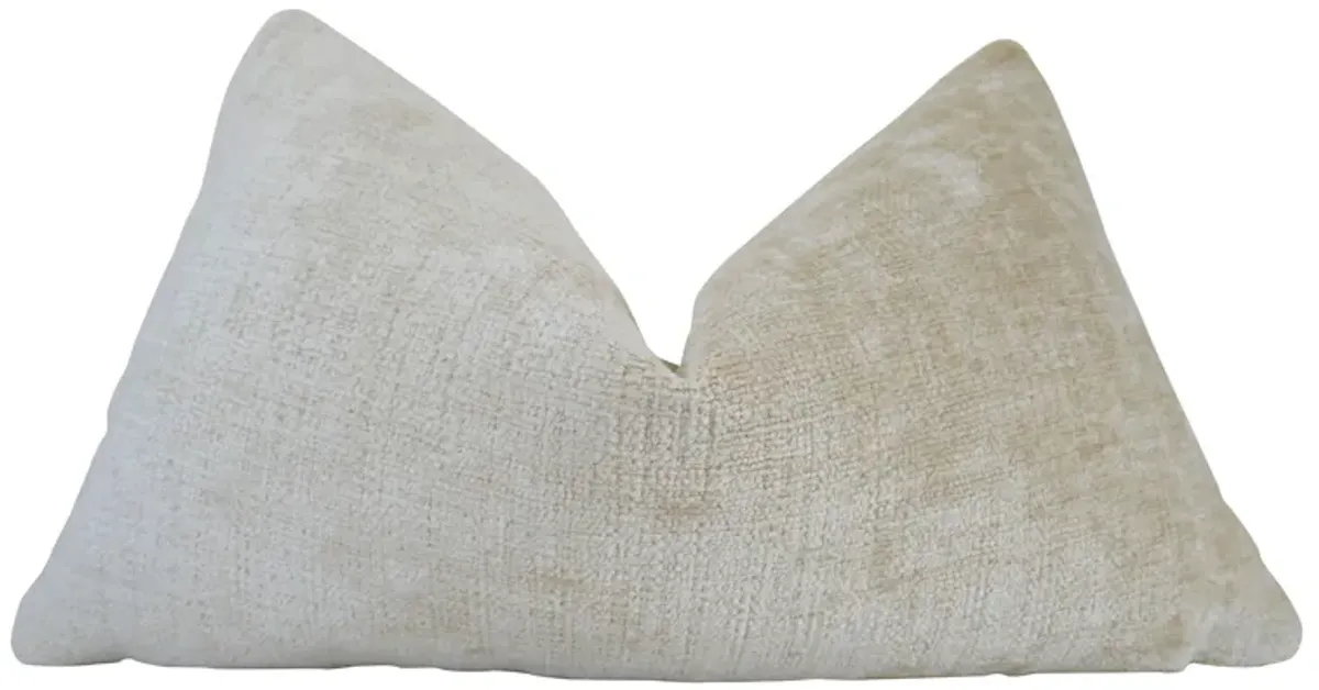 Luxe Oyster Chenille & Linen Pillow