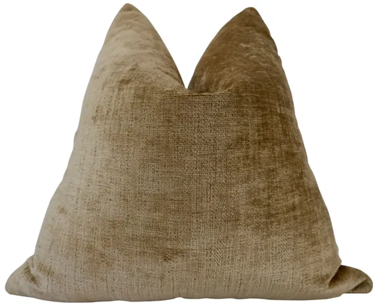 Luxe Tobacco Chenille & Linen Pillow