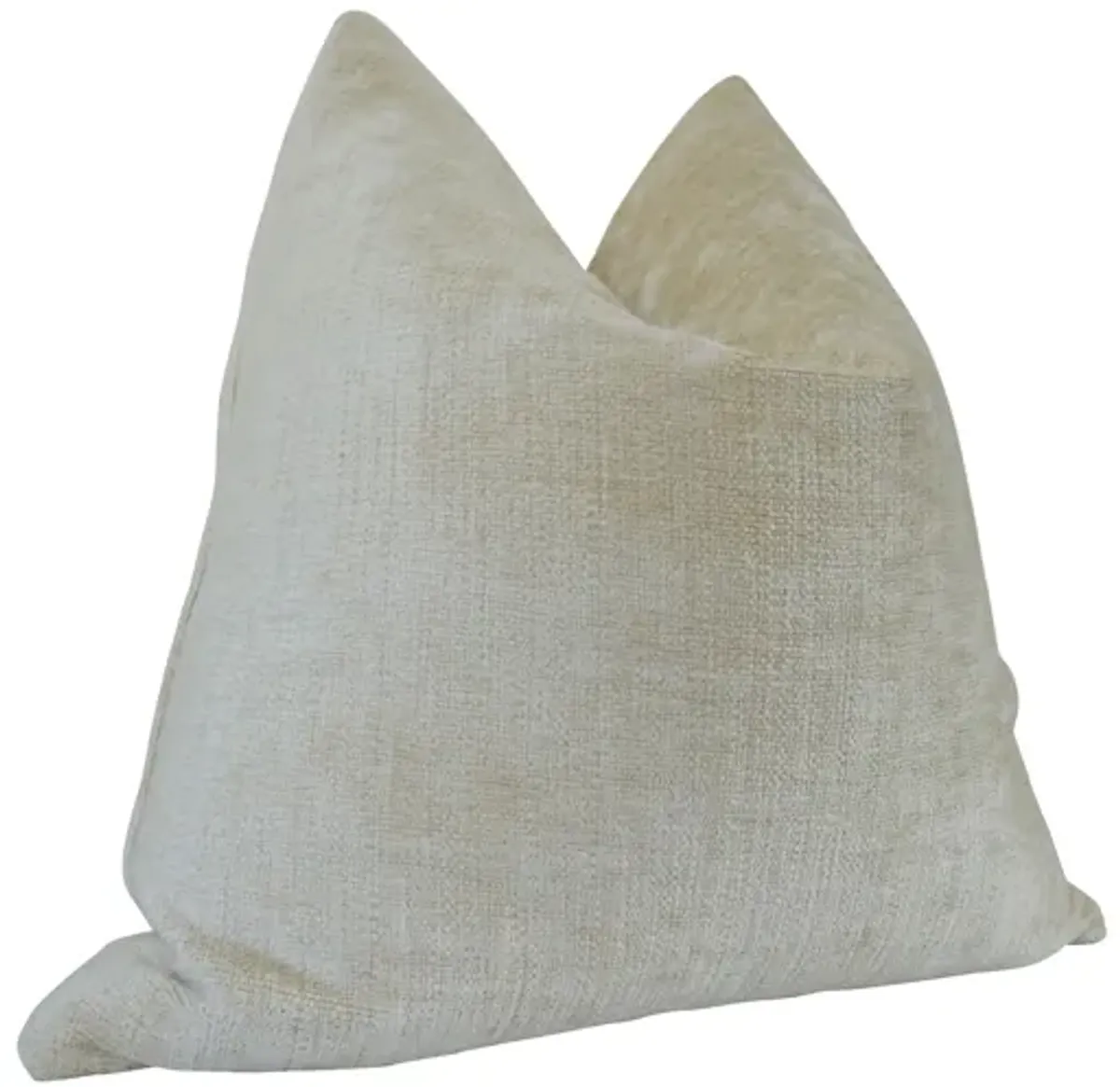 Luxe Oyster Chenille & Linen Pillow