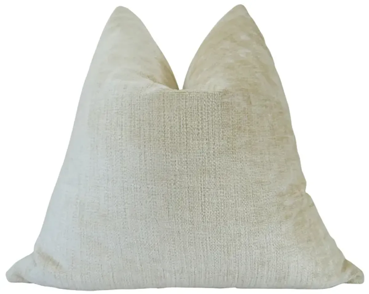 Luxe Oyster Chenille & Linen Pillow