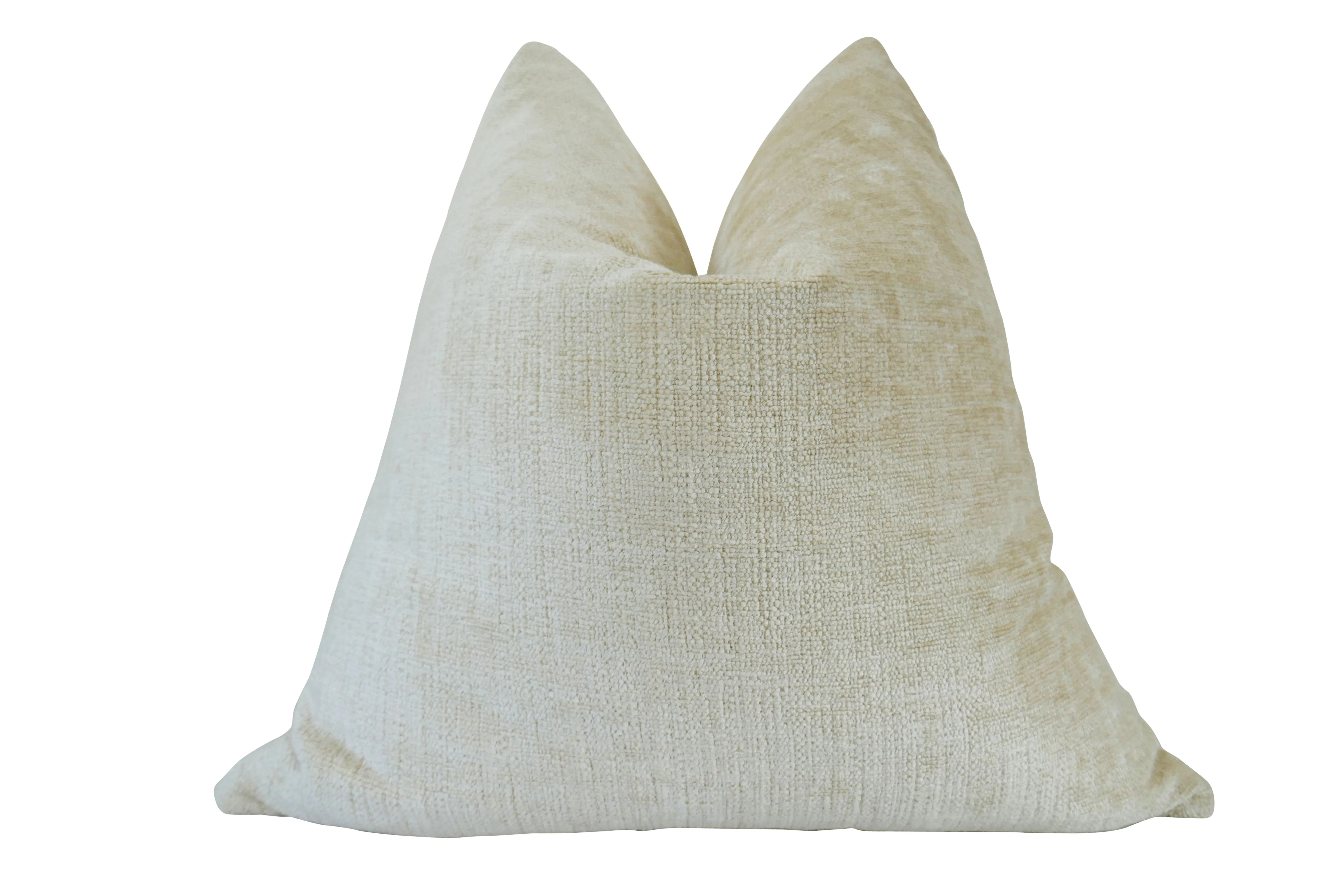 Luxe Oyster Chenille & Linen Pillow