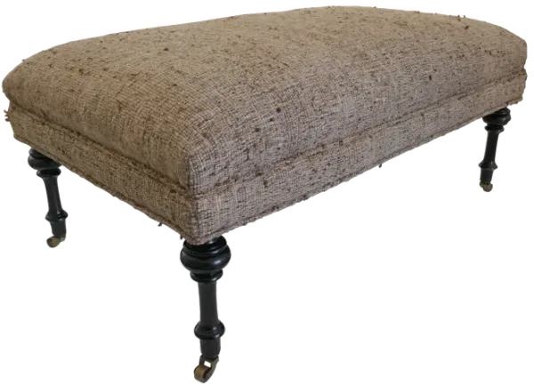 Vintage Ottoman with Italian Rolled Silk - Brown