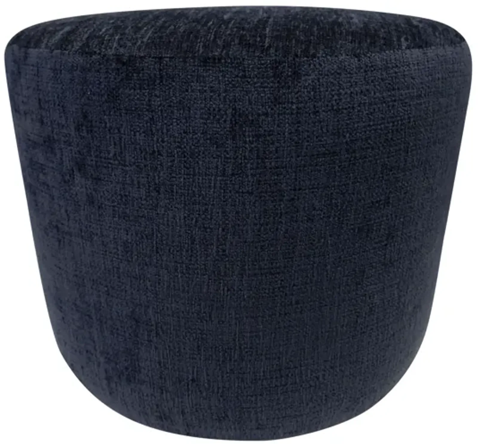 FI Black Chenille Cylinder Ottoman