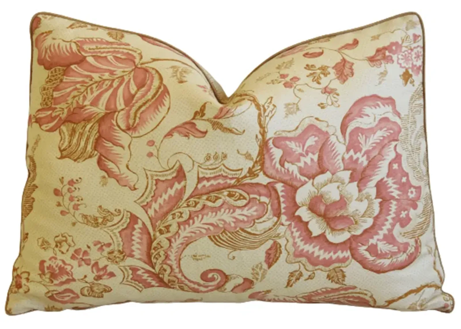 French Designer Floral Linen Pillow