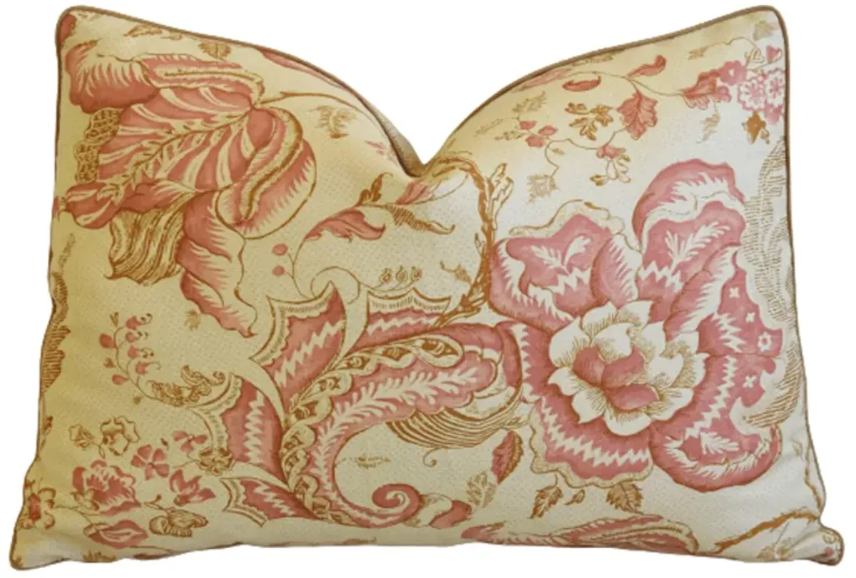 French Designer Floral Linen Pillow