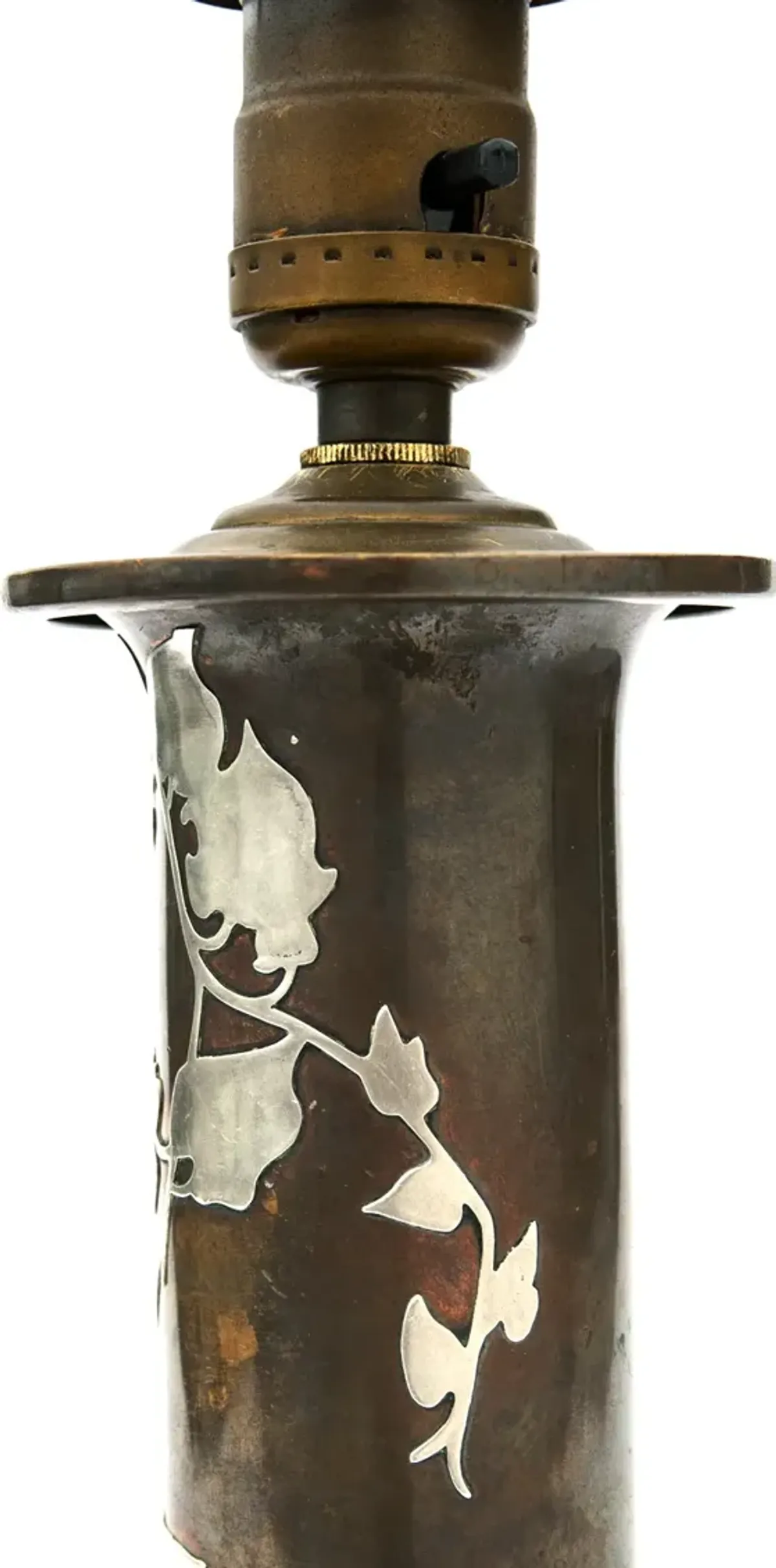 Heintz Bronze & Sterling Silver Lamp - Brown