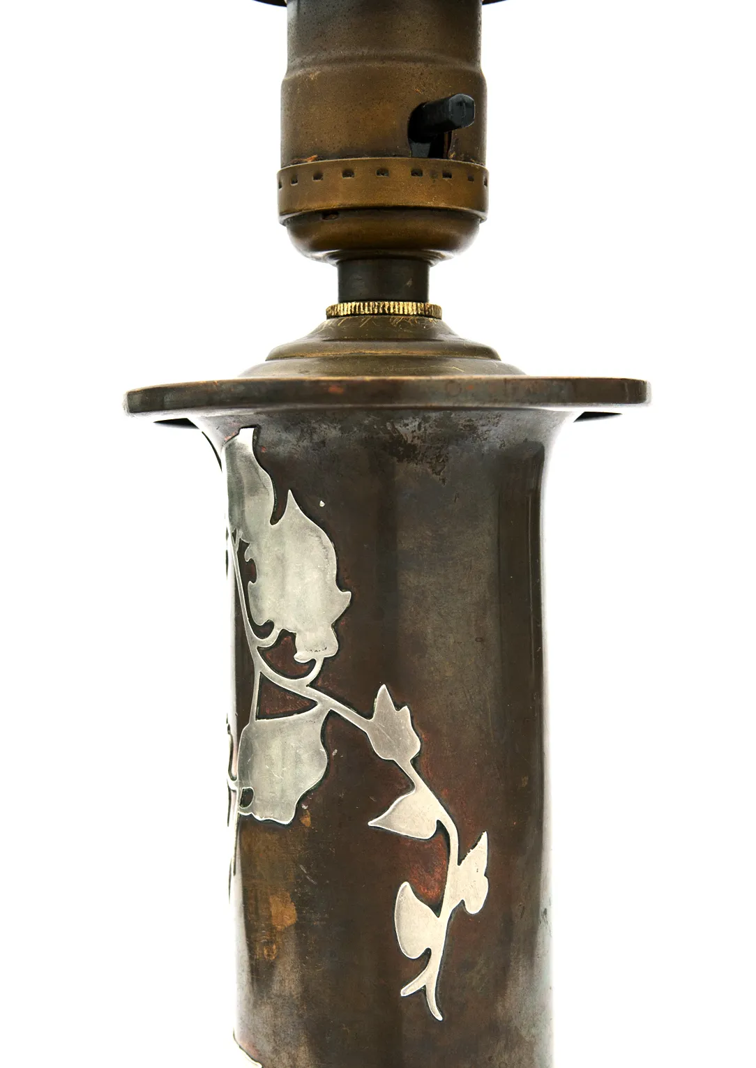 Heintz Bronze & Sterling Silver Lamp - Brown