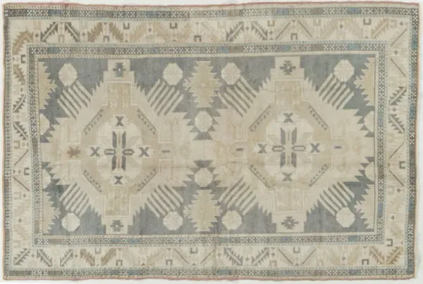 Turkish Oushak Area Rug 4' X 6'