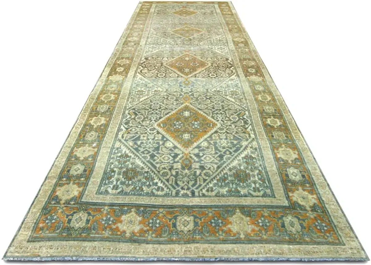 1920s Persian Melayer Runner -3'6"x12'9" - Gray