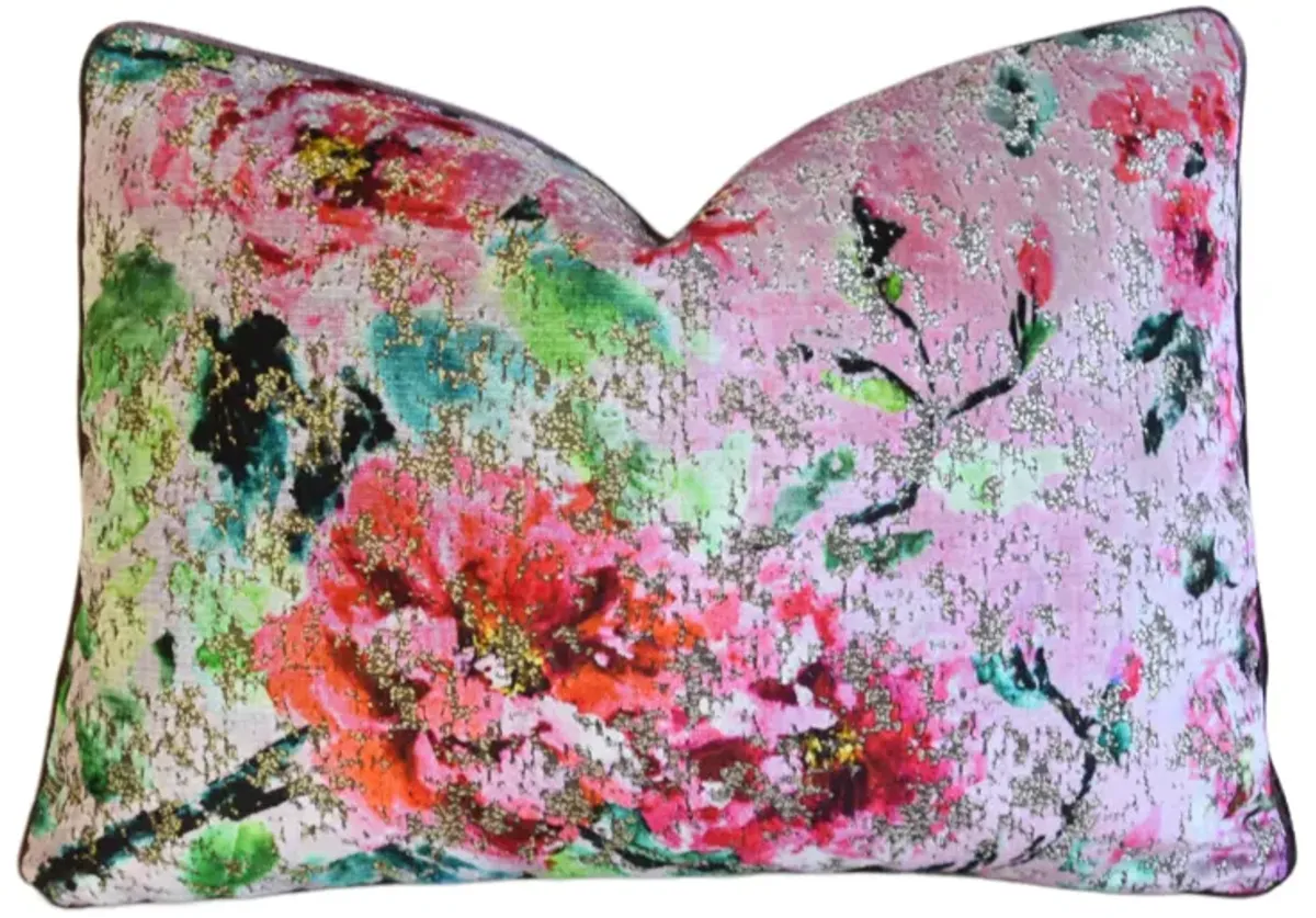 Designer Guild Floral Rose Velvet Pillow