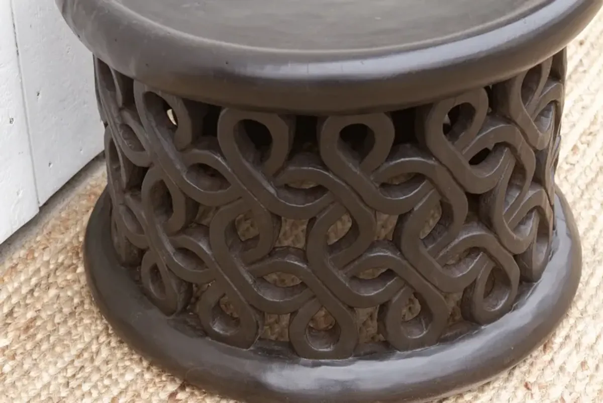 African Floral Bamileke Stool - de-cor